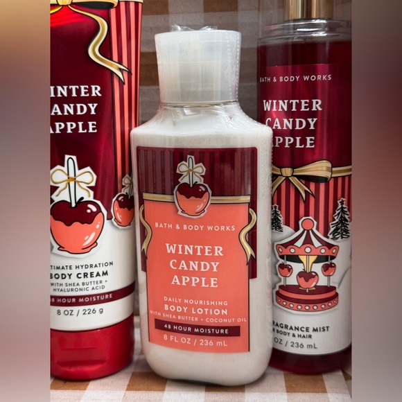 NEW B&BW Winter Candy Apple 4 pc set•body lotion, body wash, body cream & more - Picture 3 of 6